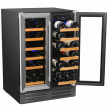 Load image into Gallery viewer, Smith &amp; Hanks 40 Bottle Dual Zone Wine Cooler, Stainless Steel Door Trim RW116D RE100008