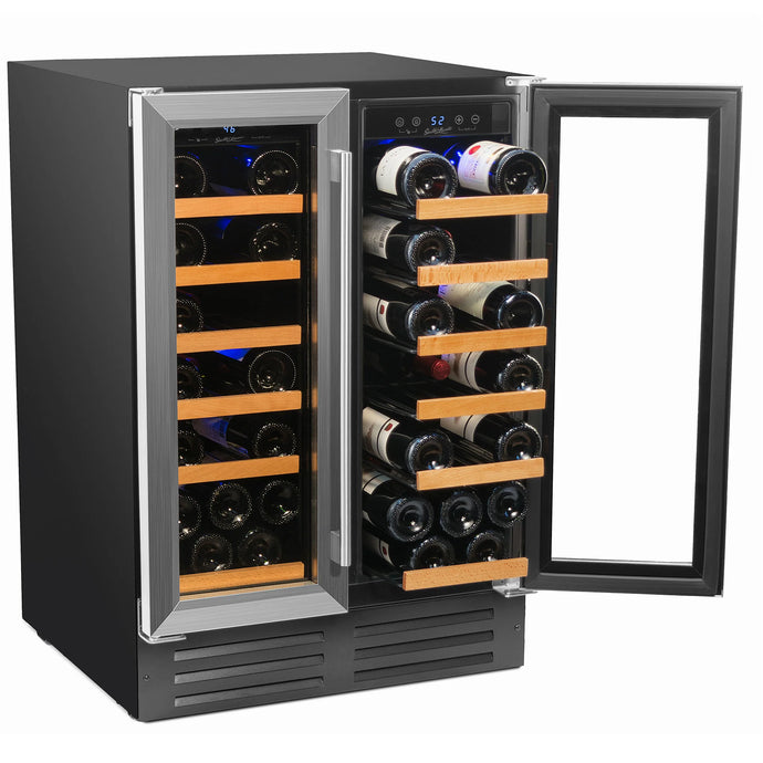 Smith & Hanks 40 Bottle Dual Zone Wine Cooler, Stainless Steel Door Trim RW116D RE100008