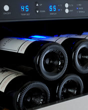 Load image into Gallery viewer, Allavino 24&quot; Wide FlexCount II Tru-Vino 128 Bottle Single Zone Stainless Steel Left Hinge Wine Refrigerator AO VSWR128-1SL20