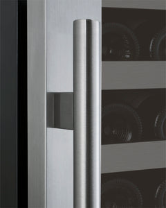 Allavino 24" Wide FlexCount II Tru-Vino 128 Bottle Single Zone Stainless Steel Left Hinge Wine Refrigerator AO VSWR128-1SL20