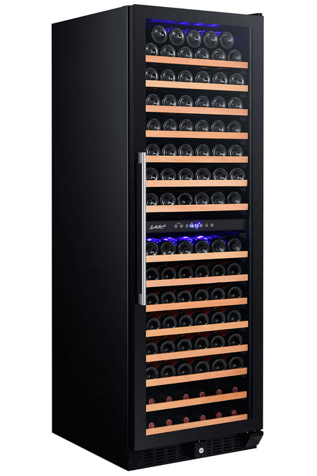 Smith & Hanks 166 Bottle Dual Zone Wine Cooler, Smoked Black Glass Door RW428DRG RE100017