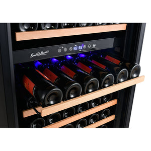 Smith & Hanks 166 Bottle Dual Zone Wine Cooler, Smoked Black Glass Door RW428DRG RE100017
