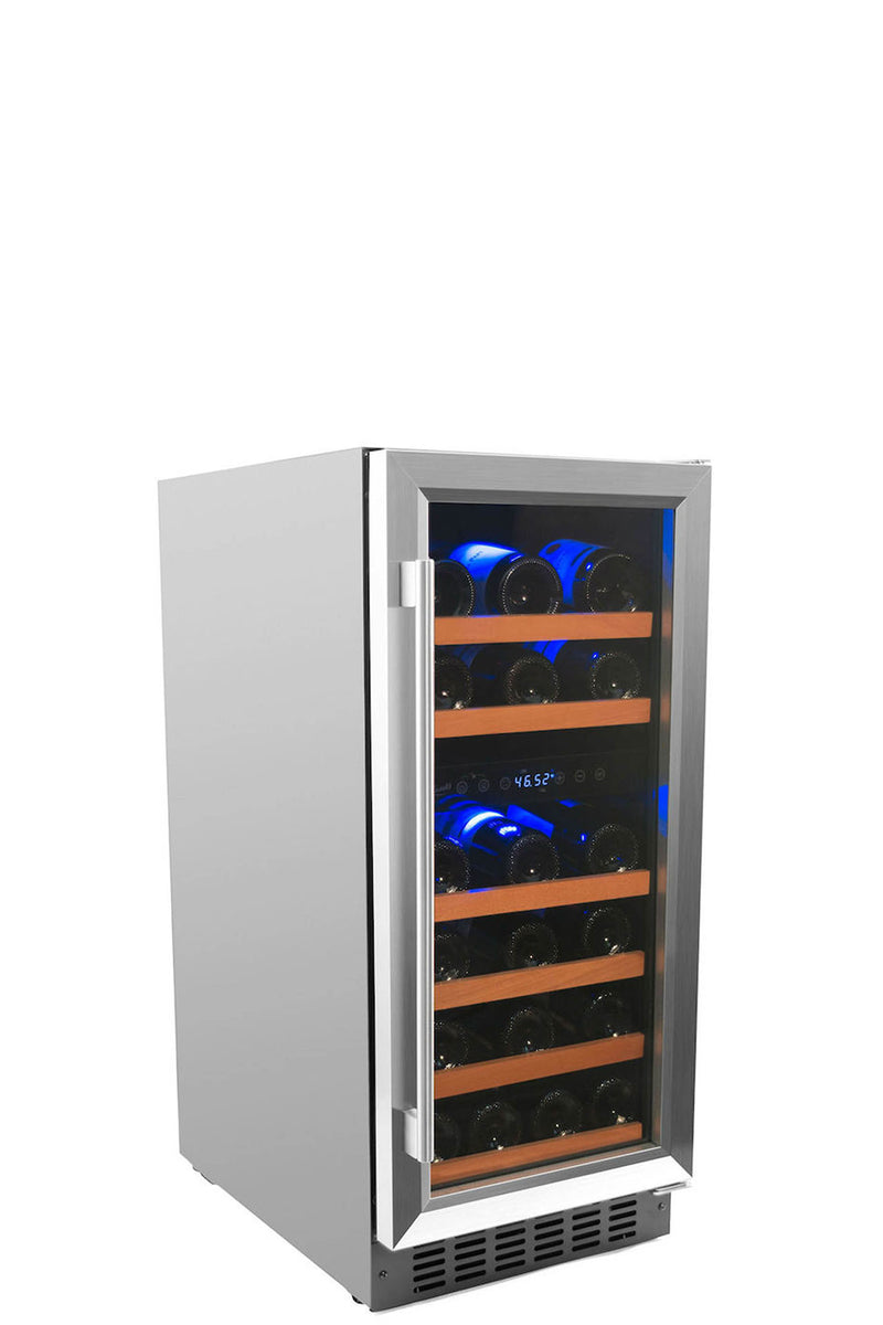 Smith & Hanks 32 Bottle Dual Zone Wine Cooler, Stainless Steel