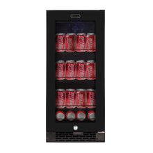 Load image into Gallery viewer, Whynter Built-in Black Glass 80-can capacity 3.4 cu ft. Beverage Refrigerator BBR-801BG