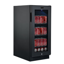 Load image into Gallery viewer, Whynter Built-in Black Glass 80-can capacity 3.4 cu ft. Beverage Refrigerator BBR-801BG