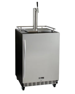 Kegco 24" Wide Single Tap Stainless Steel Commercial Built-In Right Hinge Digital Kegerator with Kit HK38BSC-1