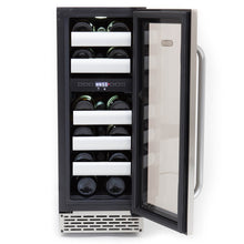 Load image into Gallery viewer, Whynter Elite 17 Bottle Seamless Stainless Steel Door Dual Zone Built-in Wine Refrigerator BWR-171DS