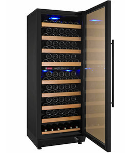 Allavino 24" Wide Vite II Tru-Vino 99 Bottle Dual Zone Black Right Hinge Wine Refrigerator AO YHWR99-2BR20
