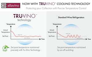 Allavino 15" Wide FlexCount II Tru-Vino Technology 30 Bottle Dual Zone Black Wine Refrigerator AO VSWR30-2BR20