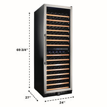 Load image into Gallery viewer, Smith &amp; Hanks 166 Bottle Dual Zone Wine Cooler, Stainless Steel Door Trim RW428DR RE100004