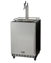 Load image into Gallery viewer, Kegco 24" Wide Triple Tap Stainless Steel Commercial Built-In Left Hinge Kegerator with Kit HK38BSC-L-3
