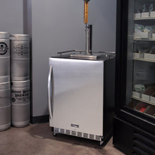 Load image into Gallery viewer, Kegco 24" Wide Single Tap Stainless Steel Commercial Built-In Right Hinge Digital Kegerator with Kit HK38BSC-1