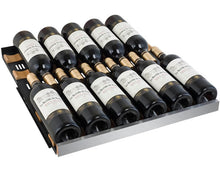 Load image into Gallery viewer, Allavino 24&quot; Wide FlexCount II Tru-Vino 128 Bottle Single Zone Stainless Steel Left Hinge Wine Refrigerator AO VSWR128-1SL20