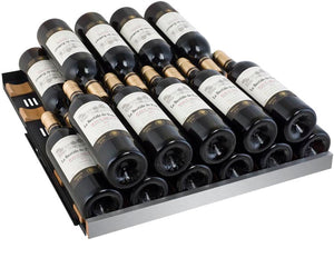 Allavino 24" Wide FlexCount II Tru-Vino 128 Bottle Single Zone Stainless Steel Left Hinge Wine Refrigerator AO VSWR128-1SL20