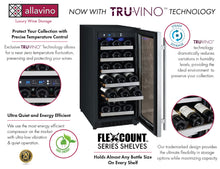 Load image into Gallery viewer, Allavino 15&quot; Wide FlexCount II Tru-Vino 30 Bottle Single Zone Stainless Steel Right Hinge Wine Refrigerator AO VSWR30-1SR20