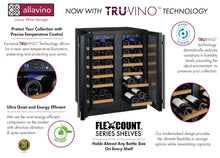 Load image into Gallery viewer, Allavino 24&quot; Wide FlexCount II Tru-Vino 36 Bottle Dual Zone Black Wine Refrigerator AO VSWR36-2BF20