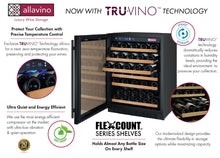 Load image into Gallery viewer, Allavino 24&quot; Wide FlexCount II Tru-Vino 56 Bottle Single Zone Black Left Hinge Wine Refrigerator AO VSWR56-1BL20