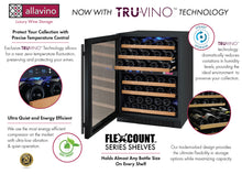 Load image into Gallery viewer, Allavino 24&quot; Wide FlexCount II Tru-Vino 56 Bottle Dual Zone Black Left Hinge Wine Refrigerator AO VSWR56-2BL20