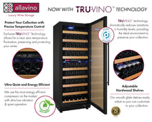 Load image into Gallery viewer, Allavino 24&quot; Wide Vite II Tru-Vino 99 Bottle Dual Zone Black Right Hinge Wine Refrigerator AO YHWR99-2BR20