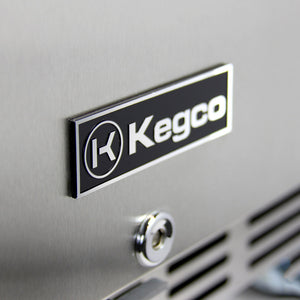 Kegco 24" Wide Triple Tap Stainless Steel Commercial Built-In Left Hinge Kegerator with Kit HK38BSC-L-3