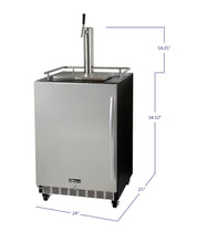 Load image into Gallery viewer, Kegco 24" Wide Single Tap Stainless Steel Commercial Built-In Left Hinge Kegerator with Kit HK38BSC-L-1
