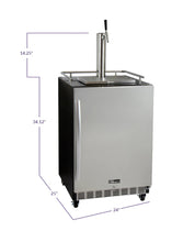 Load image into Gallery viewer, Kegco 24" Wide Single Tap Stainless Steel Commercial Built-In Right Hinge Digital Kegerator with Kit HK38BSC-1