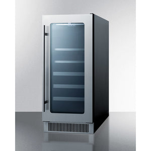 Summit 15" Wide Built-In Wine/Beverage Center Ultra thin tinted door with seamless stainless steel trim CL151WBV