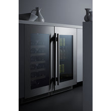 Load image into Gallery viewer, Summit 18&quot; Wide Built-In Wine Cellar Seamless stainless steel door trim brings true elegance under the counter CL18WCCSS
