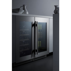Summit 18" Wide Built-In Wine Cellar Seamless stainless steel door trim brings true elegance under the counter CL18WCCSS