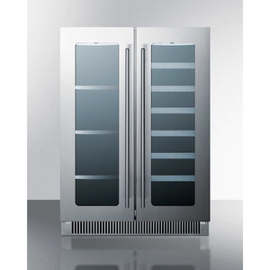 Summit 24" Wide Built-In Wine/Beverage Center Ultra thin tinted doors with seamless stainless steel trim CL242WBVCSS