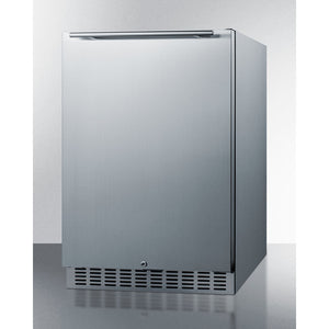 Summit 24" Wide Built-In Outdoor All-Refrigerator Complete stainless steel exterior for weatherproof use in outdoor kitchens CL67ROSB