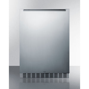 Summit 24" Wide Built-In Outdoor All-Refrigerator Complete stainless steel exterior for weatherproof use in outdoor kitchens CL67ROSB