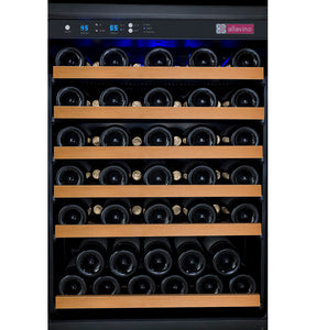 Allavino 24" Wide FlexCount II Tru-Vino 56 Bottle Single Zone Black Left Hinge Wine Refrigerator AO VSWR56-1BL20