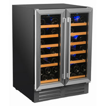 Load image into Gallery viewer, Smith &amp; Hanks 40 Bottle Dual Zone Wine Cooler, Stainless Steel Door Trim RW116D RE100008