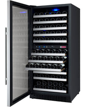 Load image into Gallery viewer, Allavino 24&quot; Wide FlexCount II Tru-Vino 121 Bottle Dual Zone Stainless Steel Left Hinge Wine Refrigerator AO VSWR121-2SL20