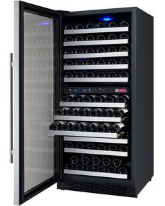 Allavino 24" Wide FlexCount II Tru-Vino 121 Bottle Dual Zone Stainless Steel Left Hinge Wine Refrigerator AO VSWR121-2SL20