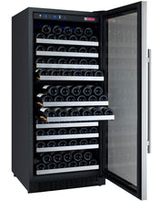 Load image into Gallery viewer, Allavino 24&quot; Wide FlexCount II Tru-Vino 128 Bottle Single Zone Stainless Steel Right Hinge Wine Refrigerator AO VSWR128-1SR20