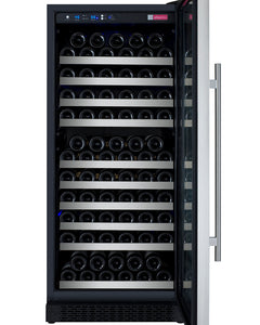 Allavino 24" Wide FlexCount II Tru-Vino 128 Bottle Single Zone Stainless Steel Right Hinge Wine Refrigerator AO VSWR128-1SR20