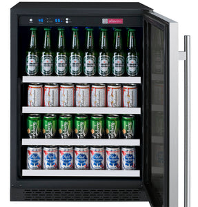 Allavino 24" Wide FlexCount II Tru-Vino Stainless Steel Left Hinge Beverage Center AO VSBC24-SL20