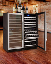 Load image into Gallery viewer, Allavino 47&quot; Wide FlexCount II Tru-Vino 242 Bottle Four Zone Stainless Steel Side-by-Side Wine Refrigerator BF 2X-VSWR121-2S20