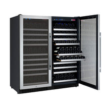 Load image into Gallery viewer, Allavino 47&quot; Wide FlexCount II Tru-Vino 256 Bottle Dual Zone Stainless Steel Side-by-Side Wine Refrigerator BF 2X-VSWR128-1S20