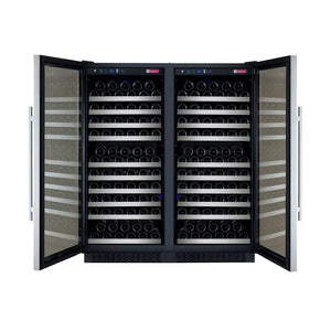 Allavino 47" Wide FlexCount II Tru-Vino 256 Bottle Dual Zone Stainless Steel Side-by-Side Wine Refrigerator BF 2X-VSWR128-1S20