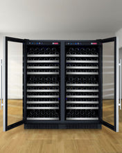 Load image into Gallery viewer, Allavino 47&quot; Wide FlexCount II Tru-Vino 256 Bottle Dual Zone Stainless Steel Side-by-Side Wine Refrigerator BF 2X-VSWR128-1S20