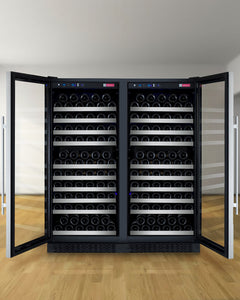 Allavino 47" Wide FlexCount II Tru-Vino 256 Bottle Dual Zone Stainless Steel Side-by-Side Wine Refrigerator BF 2X-VSWR128-1S20