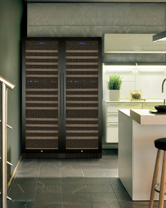 Allavino 47" Wide FlexCount II Tru-Vino 344 Bottle Four Zone Black Side-by-Side Wine Refrigerator BF 2X-VSWR172-2B20