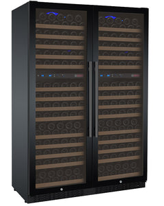 Allavino 47" Wide FlexCount II Tru-Vino 344 Bottle Four Zone Black Side-by-Side Wine Refrigerator BF 2X-VSWR172-2B20