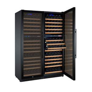 Allavino 47" Wide FlexCount II Tru-Vino 344 Bottle Four Zone Black Side-by-Side Wine Refrigerator BF 2X-VSWR172-2B20