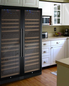 Allavino 47" Wide FlexCount II Tru-Vino 354 Bottle Dual Zone Black Side-by-Side Wine Refrigerator BF 2X-VSWR177-1B20