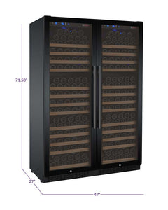 Allavino 47" Wide FlexCount II Tru-Vino 354 Bottle Dual Zone Black Side-by-Side Wine Refrigerator BF 2X-VSWR177-1B20