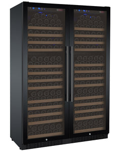 Allavino 47" Wide FlexCount II Tru-Vino 354 Bottle Dual Zone Black Side-by-Side Wine Refrigerator BF 2X-VSWR177-1B20